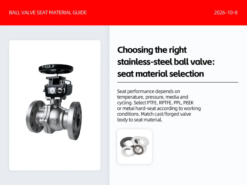 Pilihan Segel Katup Bola Stainless Steel: Pandhuan Nggawe Keputusan Adhedhasar Suhu lan Tekanan kanggo Pitakonan Pilihan Segel Katup Bola Stainless Steel: Pandhuan Nggawe Keputusan Adhedhasar Suhu lan Tekanan kanggo Pitakonan