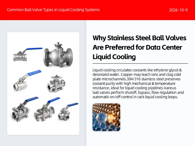 Napa Katup Stainless Steel Dipilih ing Pipa Pendingin Cairan Pusat Data? Napa Katup Stainless Steel Dipilih ing Pipa Pendingin Cairan Pusat Data?