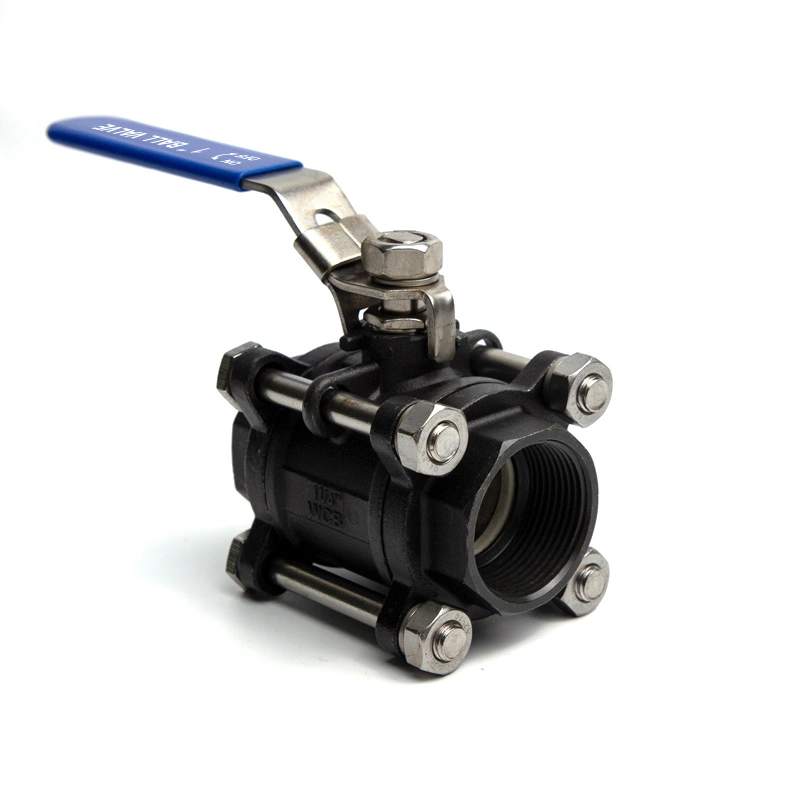 3PC Carbon Steel Ball Valve karo Piranti Ngunci
