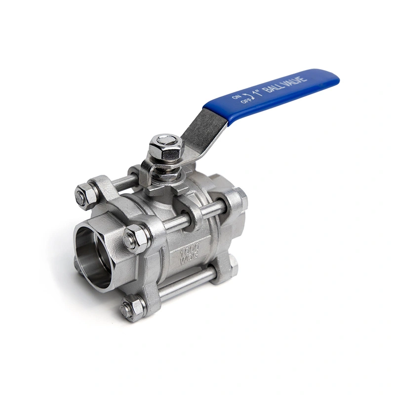 3PC Soket-dilas Ends Stainless Steel Ball Valve
